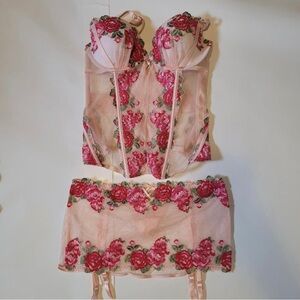 Victoria Secret Floral Embroidered Lingerie Set